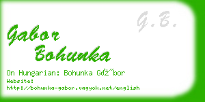 gabor bohunka business card